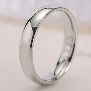 Titainium Steel Silver Plated Ring. Stamped S925.